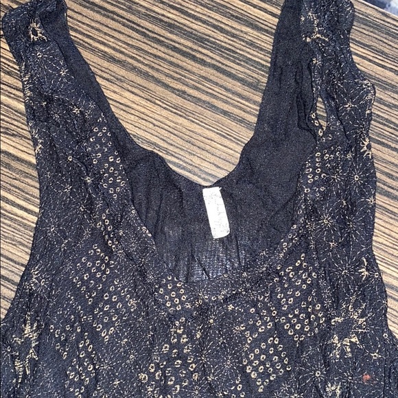 Free People Other - Free People Intimately Black & Gold Loose Tank🔅